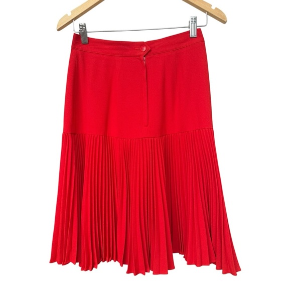 Vtg 80s Two Piece Skirt Suit Set Size 8 Red Gold Holiday Festive Liz Claiborne - Picture 8 of 15